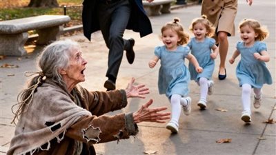 بناته العميان ركضن نحو امرأة غريبة في الساحة… وما اكتشفه الأب بعدها غيّر حياتهم للأبد