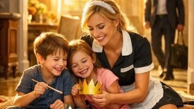 عاد المليونير إلى منزله مبكرًا… وما رآه مع خادمته وطفليه جعله يبكي كما لم يبكِ من قبل
